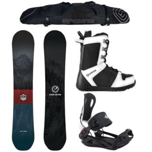 New Years Special Snowboard Package Camp Seven Redwood and MTN rear Entry Bindings Complete 