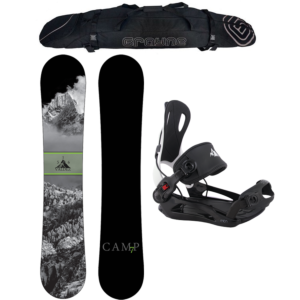 New Years Special Snowboard Package Camp Seven Valdez and MTN Rear Entry Bindings