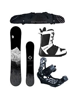 System MTN and 2021 LTX Rear Entry Step in Binding Mens Complete Snowboard Package 