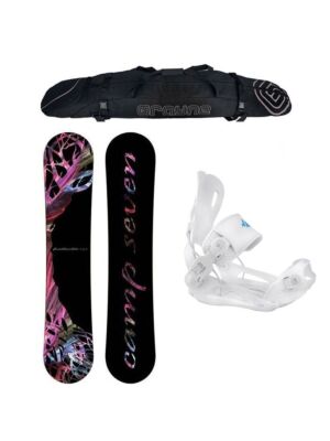 Special Women's Snowboard Package Featherlite with Lux Rear Entry Bindings 