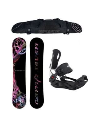 New Years Special Women's Snowboard Package Featherlite with MTN Rear Entry Bindings 