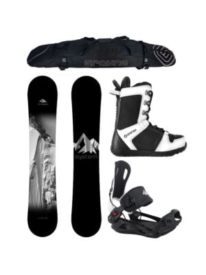 New Years Special Snowboard Package System Timeless and MTN Rear Entry Bindings Complete