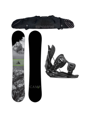 Camp Seven Valdez Snowboard and 2019 System MTN Rear Entry Step in Binding Mens Complete Snowboard Package